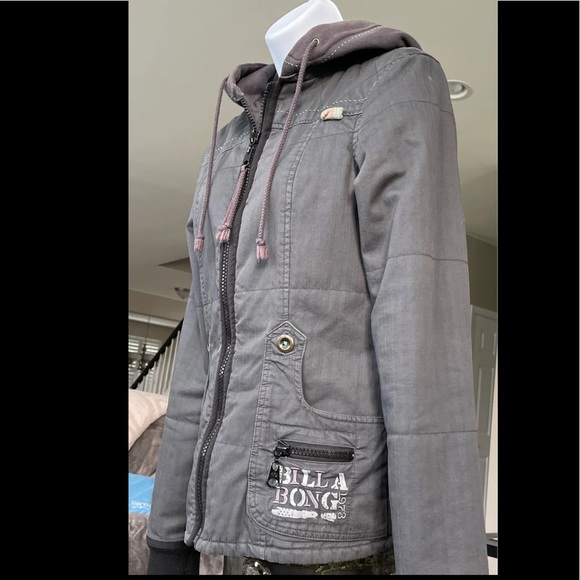 Billabong Grey Hooded Jacket, S, Very Good Condition - Picture 2 of 13
